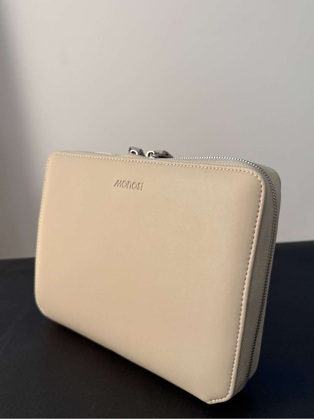Monos Metro Folio Kit Ivory Vegan Leather Travel Organizer New